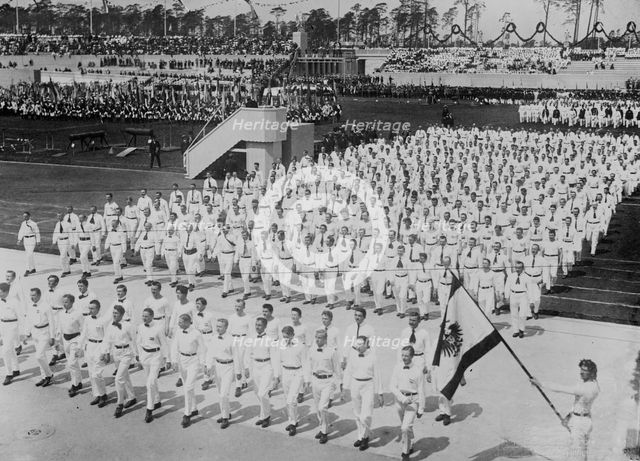 Parade of Turners at opening Berlin stadium, 1913. Creator: Bain News Service.