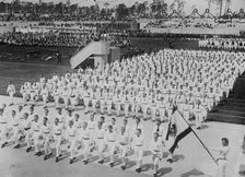 Parade of Turners at opening Berlin stadium, 1913. Creator: Bain News Service