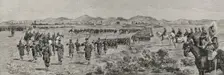 Parade of the troops after the review at Campos de Antezana (Antezana Fields), in the..., 1878. Creators: Bernardo Rico, Domingo Munoz