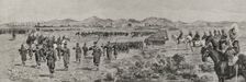 Parade of the troops after the review at Campos de Antezana (Antezana Fields), in the..., 1878. Creators: Bernardo Rico, Domingo Munoz