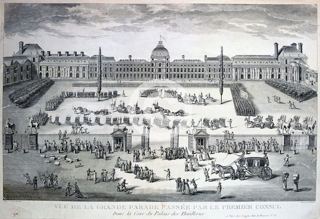 'Parade of the Troops during the Grand Parade, Tuileries Palace', 19th century. Artist: Unknown