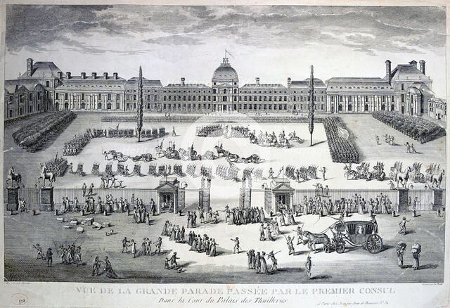 'Parade of the Troops during the Grand Parade, Tuileries Palace', 19th century. Artist: Unknown