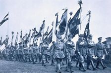 Parade of the Banner Company of the Steel Helmets Berleburg, Germany, 18-19 June 1932