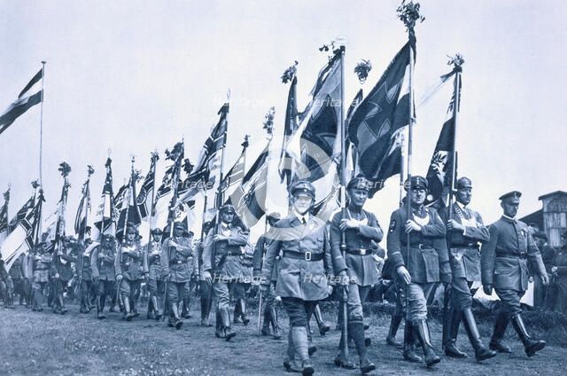 Parade of the Banner Company of the 'Steel Helmets', Berleburg, Germany, 18-19 June 1932. Artist: Unknown