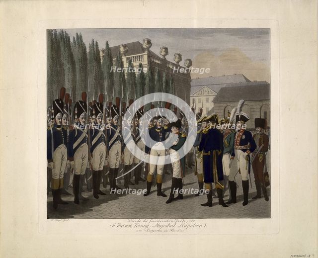 Parade of the French Guards at the Lustgarten in Berlin on 1806, 1806. Artist: Jügel, Johann Friedrich (1772-1833)