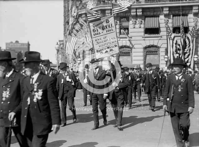 Parade On Pennsylvania Ave. West Virginia G.A.R. Unit, 1915. Creator: Harris & Ewing.