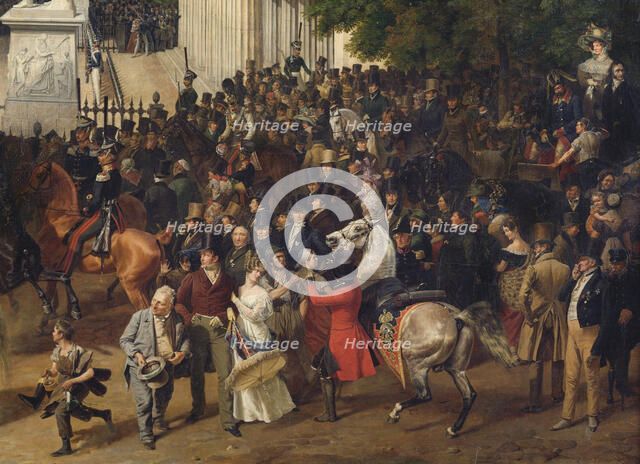 Parade on the Opernplatz in Berlin (Detail), 1824-1830. Artist: Krüger, Franz (1797-1857)