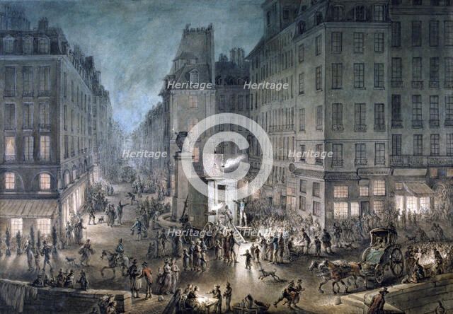 'Parade on the Place de L'Ecole', 1823. Artist: Jean Pierre Norblin