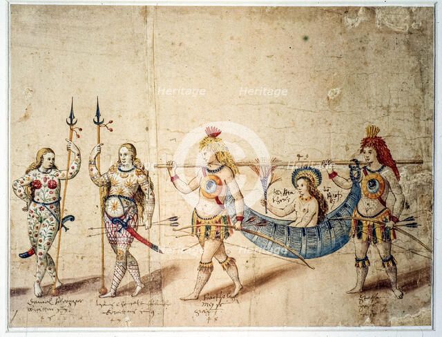 Parade "America in Stuttgart" of Duke Frederick I of Württemberg in 1599, 1599. Creator: Anonymous ().