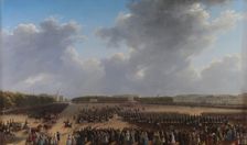 Parade Celebrating the End of Military Action in the Kingdom of Poland on Tsaritsa Meadow in St Pete Artist: Chernetsov, Grigori Grigorievich (1802-1865)