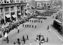 Parade in honor of Olympic victors, 1912. Creator: Bain News Service