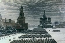 Parade in Red Square, December 1947 Moscow, Russia