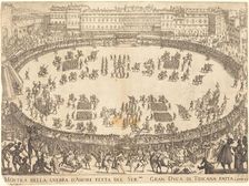 Parade in the Amphitheater, 1616. Creator: Jacques Callot
