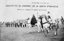 Parading of the flag of the French Foreign Legion, Sidi Bel Abbes, Algeria, 28 April 1906