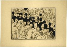 Parading through the Streets in Single File, 1893. Creator: Félix Vallotton