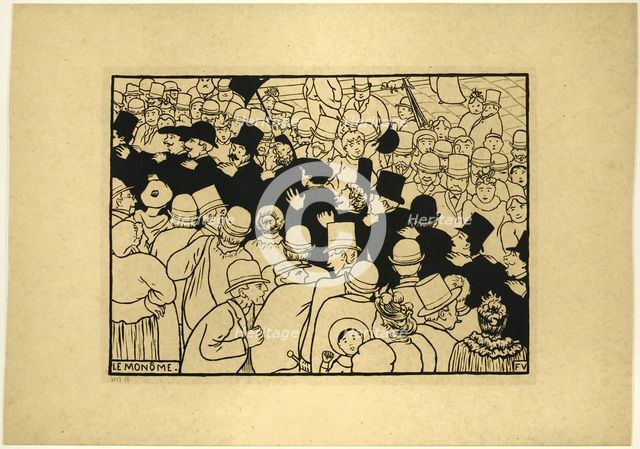 Parading through the Streets in Single File, 1893. Creator: Félix Vallotton.