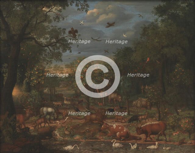 Paradise before the Fall of Man, 1690-1695. Creator: Franz Rosel von Rosenhof.