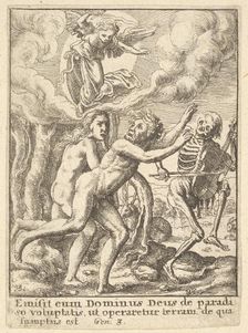Paradise Lost, from the Dance of Death, 1651. Creator: Wenceslaus Hollar
