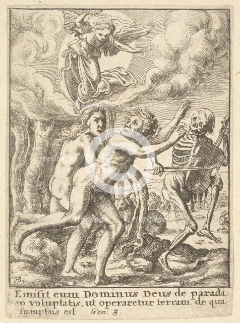 Paradise Lost, from the Dance of Death, 1651. Creator: Wenceslaus Hollar.