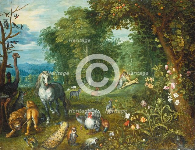 Paradise with the Creation of Eve, c1636-1640. Creator: Jan Brueghel the Younger.