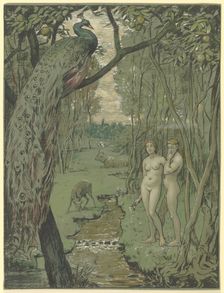 Paradise with Peacock, 1892. Creator: Unknown