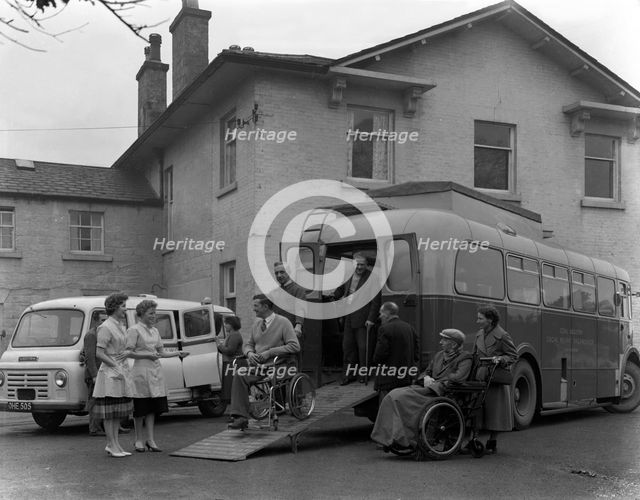 Paraplegic bus, Pontefract, West Yorkshire, 1960. Creator: Michael Walters.