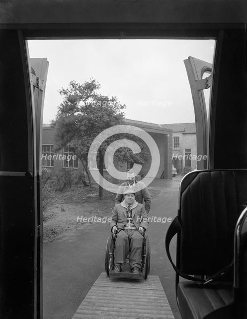 Paraplegic bus, Pontefract, West Yorkshire, 1960. Creator: Michael Walters.