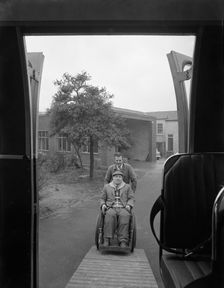 Paraplegic bus, Pontefract, West Yorkshire, 1960. Creator: Michael Walters