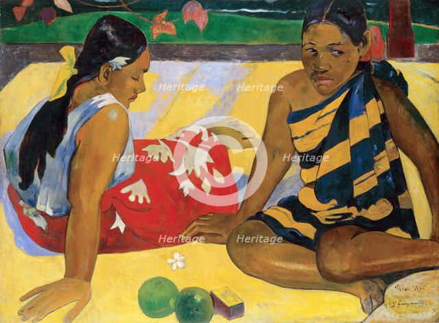 Parau Api. What's new?, 1892. Artist: Gauguin, Paul Eugéne Henri (1848-1903)