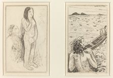Parau Na Te Varau Ino (left); Tahitian Legend (right), c. 1890/1895. Creator: Paul Gauguin