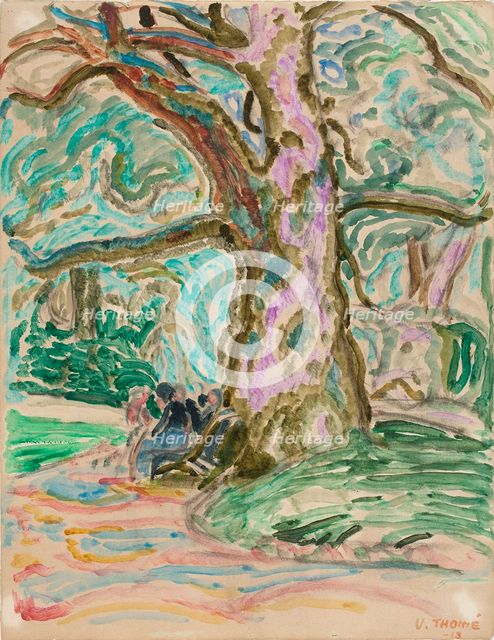 Parc Monceau, 1913. Creator: Verner Thome.