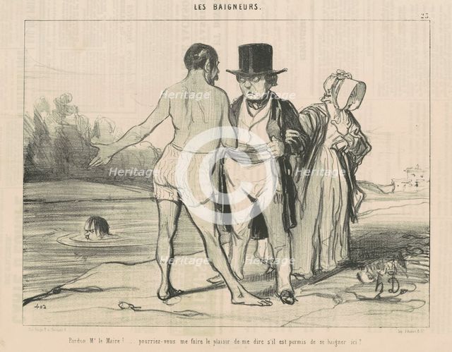 Pardon, Mr Le Maire! ... pourriez-vous ..., 19th century. Creator: Honore Daumier.