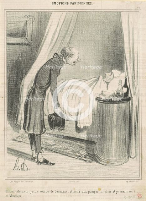 Pardon...je suis courtier de commerce..., 19th century. Creator: Honore Daumier.