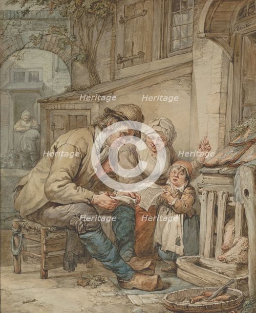 Parents Teaching Their Daughter a Song, early 19th century. Creator: Abraham van Strij.