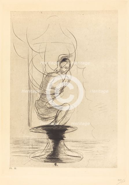 Parfois on trouve un vieux flacon qui se souvient, d'ou jaillit toute vive une ame qui revient..., 1 Creator: Odilon Redon.