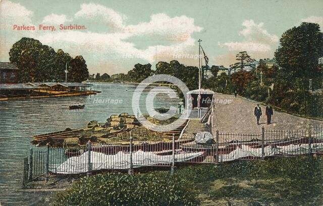 'Parkers Ferry, Surbiton', c1907. Artist: Unknown.