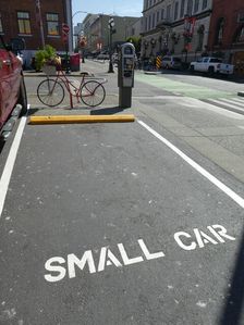 Parking bay for small car, Victoria, British Columbia, Canada 2018. Creator: Unknown