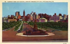 Parkway from the Art Museum, Philadelphia, Pennsylvania, USA, 1933