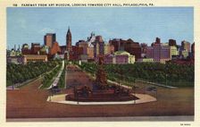 Parkway from the Art Museum, Philadelphia, Pennsylvania, USA, 1933