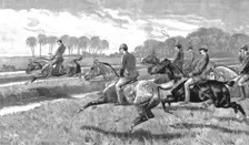 Pariah Hunting in India- The Gridiron Jump' 1890. Creator: John Charlton