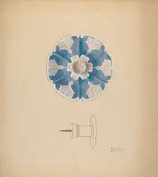 Parian Ware Tie Back, c. 1938. Creator: Richard Barnett