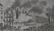 Paris Commune: Collapse of the Ministry of Finance building, Rue de Rivoli (Rivoli Street)...1871. Creator: Tomás Carlos Capuz