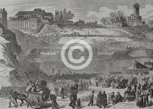 Paris Commune, France: Positions occupied by the communards on the heights of Montmartre, 1871. Creator: Manuel Ricord.