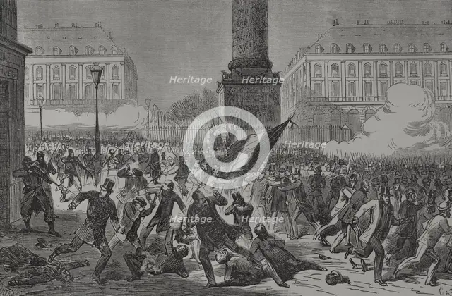 Paris Commune: Massacre of supporters of the "Party of Order"in the Place Vendôme in Paris, 1871. Creator: Tomás Carlos Capuz.