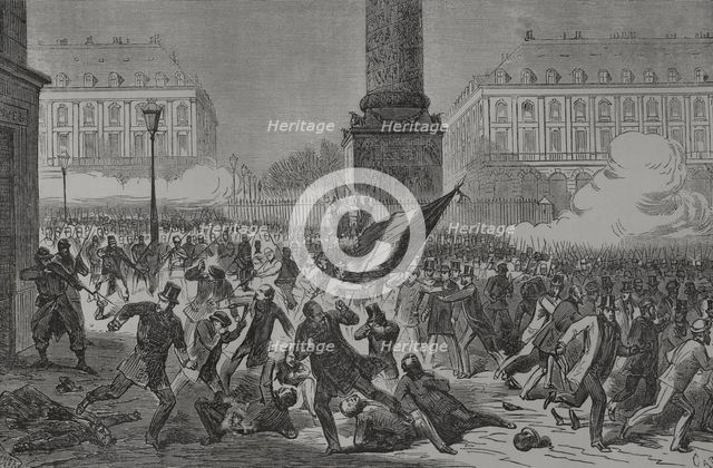 Paris Commune: Massacre of supporters of the "Party of Order"in the Place Vendôme in Paris, 1871. Creator: Tomás Carlos Capuz.