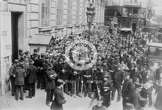 Paris -- crowd before Bank of France, between c1910 and c1915. Creator: Bain News Service.