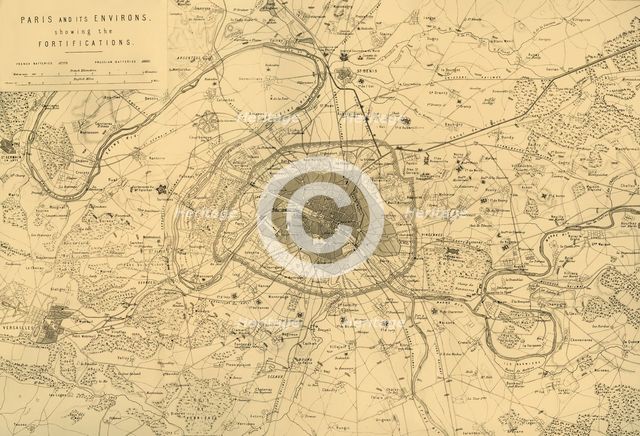 'Paris and its Environs, showing the Fortifications', (c1872).  Creator: R. Walker.