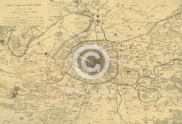 'Paris and its Environs, showing the Fortifications', (c1872).  Creator: R. Walker.
