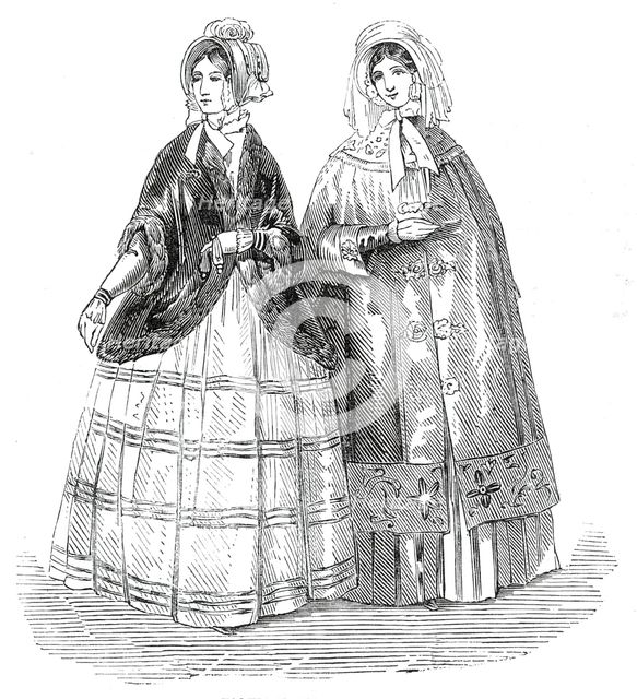 Paris and London Fashions for December, 1845. Creator: Unknown.