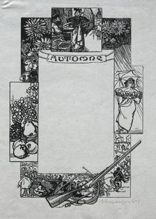 Paris Almanac, 1897: Decorative Border, Autumn, 1897. Creator: Auguste Louis Lepère (French, 1849-1918)